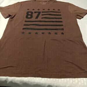 Aeropostale Men's T-Shirt Short Sleeve Crew Neck Graphic Adult Medium Brown